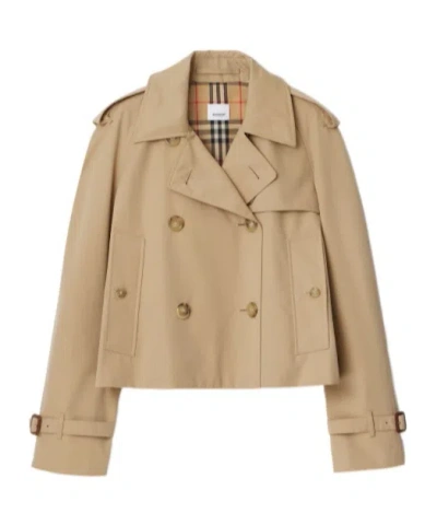 BURBERRY CROPPED GABARDINE TRENCH JACKET