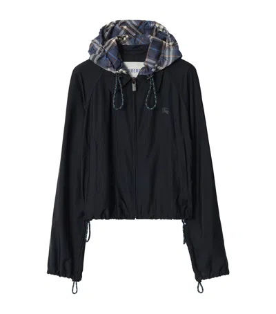 Burberry Cropped Harrington Jacket In Blue