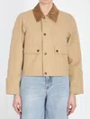 Burberry Beige Cropped Cotton Jacket In Beige