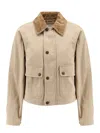 Burberry Beige Cropped Cotton Jacket In Beige