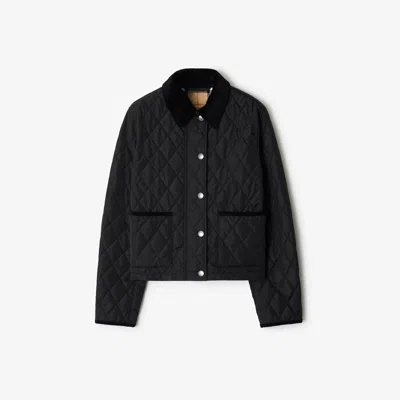 Burberry Cropped Jacket In Quilted Nylon In Black