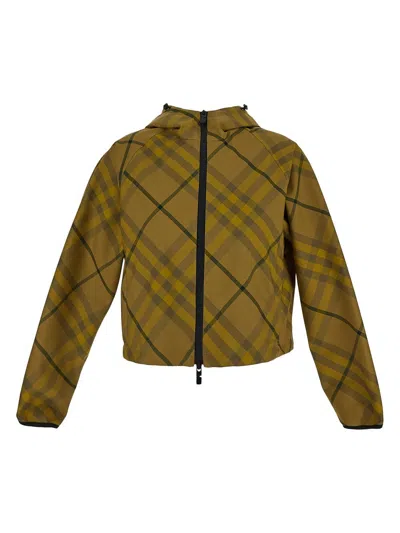 Burberry Cropped Jacket In Yellow