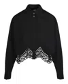 Burberry Cropped Shirt With Macrame Lace Insert In Black