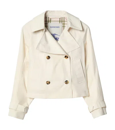 Burberry Cropped Ladybrook Jacket In White