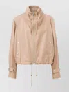 Burberry Cropped Leather Jacket Adjustable Hem In Neutral