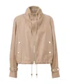 Burberry Cropped Leather Jacket In Nude