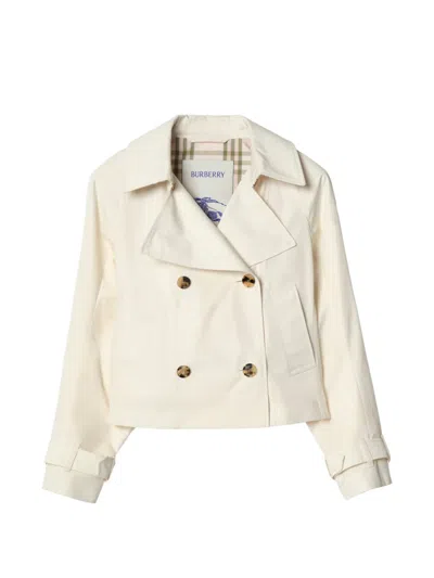 Burberry Cropped Lightweight Ladybrook Trench Jacket In Neutral