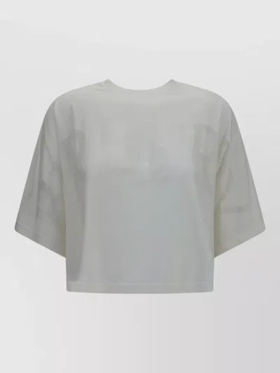Burberry Cropped Logo Cotton T Shirt Short Sleeves In Gray