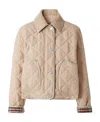 Burberry Diamond-quilted Cropped Jacket In Nude