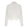 Burberry Cropped Macrame-lace Shirt In White