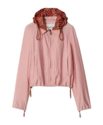 Burberry Cropped Newcott Hooded Jacket In Multi