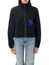 Burberry Cropped Nylon Hooded Jacket In Black