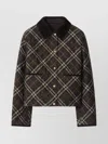 Burberry Cropped Quilted Nylon Jacket With Check Pattern Women In Multi