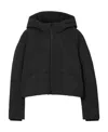 Burberry Hooded Cropped Quilted Jacket In Black