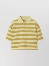 Burberry Cropped Striped Cotton Polo Shirt