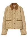 Burberry Quilted Jacket With Corduroy Collar And Pockets