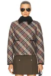 Burberry Corduroy-trimmed Quilted Checked Cotton Jacket In Multi