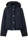 Burberry Cropped Quilted Nylon Jacket In Black