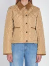 Burberry Cropped Quilted Nylon Jacket In Brown