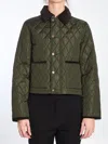 Burberry Cropped Quilted Jacket In Shale/brush Ip Check
