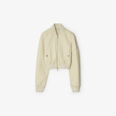 Burberry Cropped Quilted Nylon Bomber Jacket In Plaster