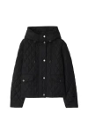 Burberry Cropped Quilted Nylon Hooded Jacket In Black