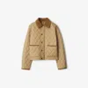 Burberry Cropped Quilted Nylon Jacket In Brown