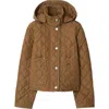 Burberry Quilted Nylon Cropped Jacket In Dusty Caramel