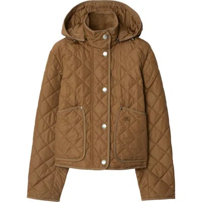 BURBERRY BURBERRY CROPPED QUILTED NYLON HOODED JACKET