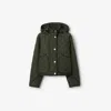 Burberry Cropped Quilted Nylon Hooded Jacket In Loch