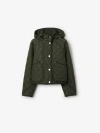 Burberry Cropped Quilted Nylon Hooded Jacket In Loch