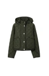 Burberry Cropped Quilted Nylon Hooded Jacket In Loch