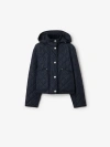 Burberry Cropped Quilted Nylon Jacket In Storm