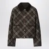 Burberry Cropped Quilted Nylon Jacket With Check Pattern Women In Green