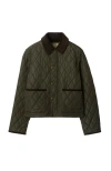 Burberry Cropped Quilted Jacket In Shale/brush
