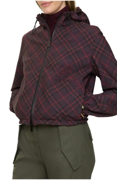 BURBERRY BURBERRY CROPPED REVERSIBLE CHECK HOODED JACKET
