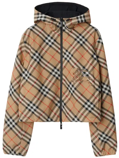 Burberry Giubbino Reversibile In Twill Ricamato Donna In Multi