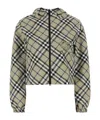 Burberry Cropped Reversible Check Jacket In Green