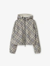 Burberry Cropped Reversible Check Jacket In Lichen