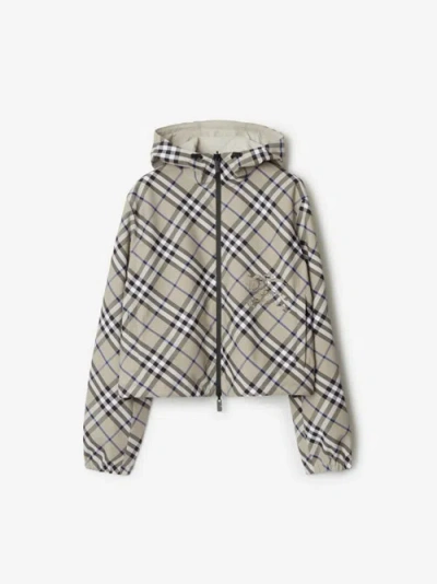 Burberry Cropped Reversible Check Jacket In Multicolor