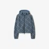 Burberry Checked Reversible Cropped Jacket In Pewter