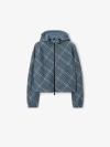 Burberry Checked Reversible Cropped Jacket In Pewter
