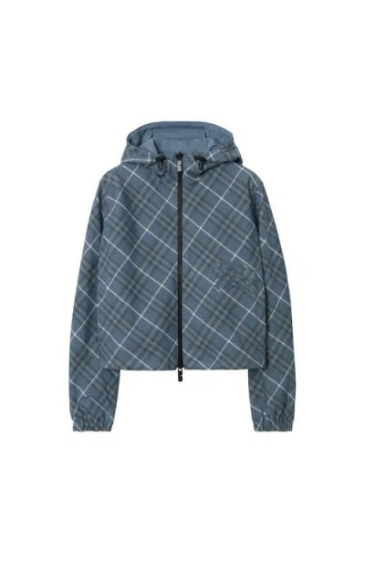 BURBERRY BURBERRY CROPPED REVERSIBLE CHECK HOODED JACKET