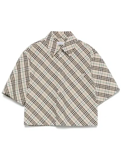 Burberry Cropped Shirt In Neutral