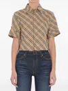 Burberry Check Cropped Shirt In Nude