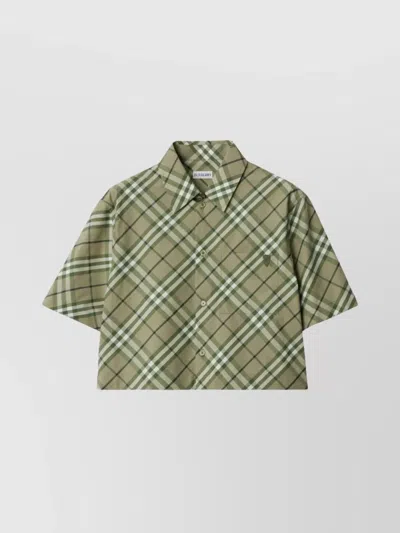 BURBERRY CROPPED SHIRT PLAID PATTERN