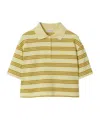 Burberry Cropped Striped Cotton Polo Shirt In Alabaster