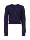 Burberry Check Knit Long-sleeve Thumbhole Sweater