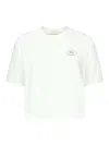 Burberry Cropped T-shirt With Logo In White