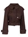 Burberry Cropped Trench Coat Coats Brown In Brown